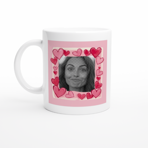 Personalizovaný hrníček s rámem srdíček