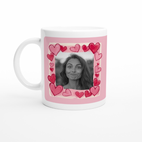 Personalizovaný hrníček s rámem srdíček