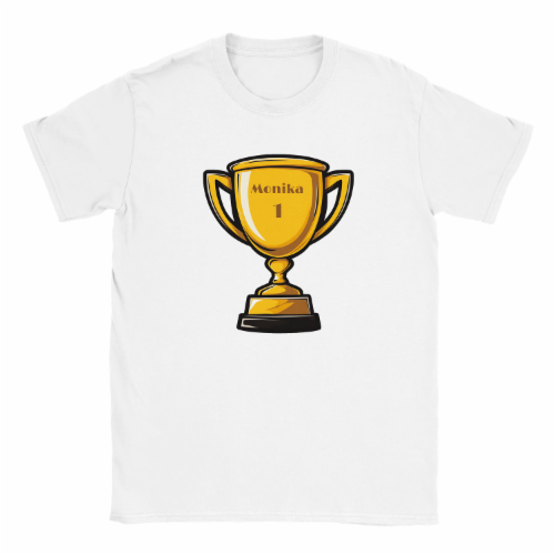 Tričko s kreslenou trofejí – personalizovaný design pro šampiona